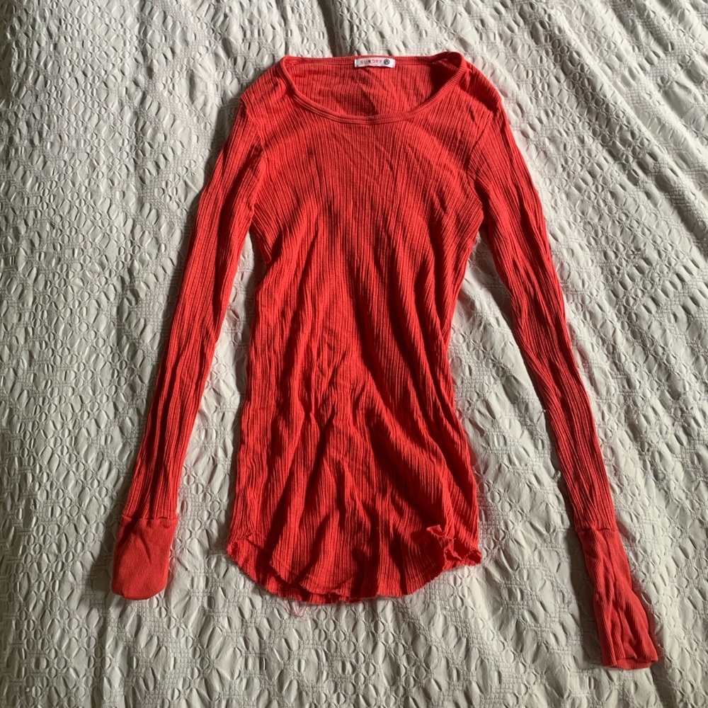Sundry Ribbed Long Sleeve Shirt